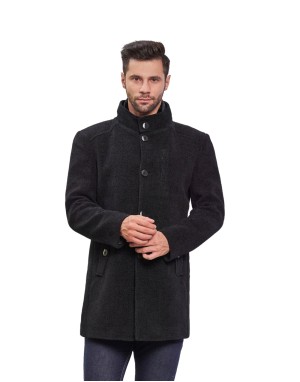 Men Regular Length Coat Dark Night Color